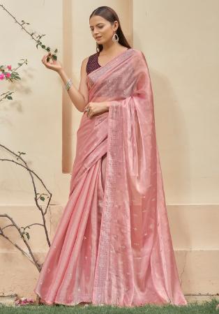 Picture of Alluring Satin Rosy Brown Saree