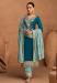 Picture of Ravishing Silk Teal Straight Cut Salwar Kameez