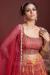 Picture of Comely Chiffon & Silk Indian Red Lehenga Choli