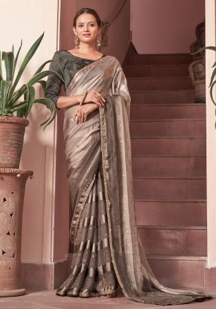 Picture of Comely Chiffon Rosy Brown Saree