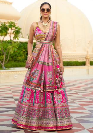 Picture of Bewitching Silk Light Coral Lehenga Choli