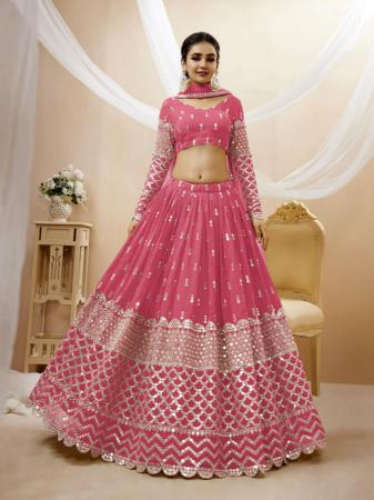 Picture of Sublime Georgette Pale Violet Red Lehenga Choli