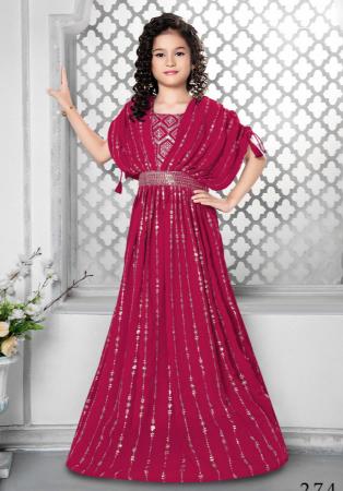 Picture of Delightful Georgette Deep Pink Kids Gown