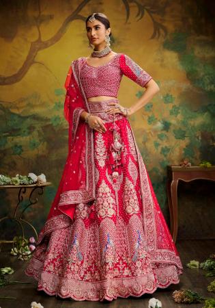 Picture of Exquisite Silk Crimson Lehenga Choli