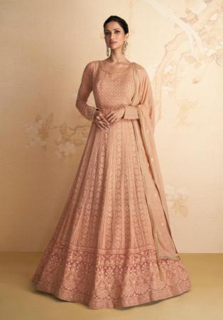 Picture of Bewitching Georgette Burly Wood Readymade Gown