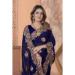 Picture of Excellent Georgette Midnight Blue Saree