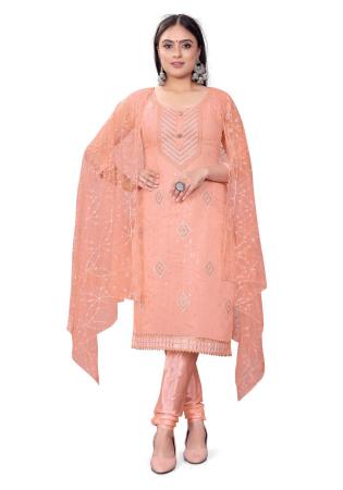 Picture of Charming Cotton Light Pink Straight Cut Salwar Kameez