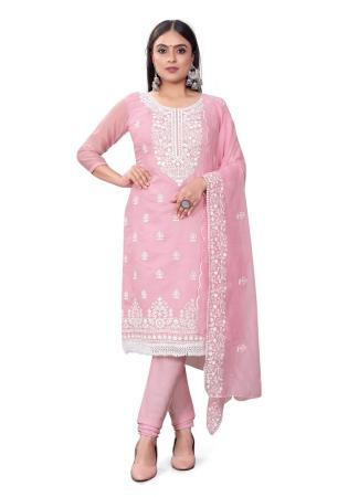 Picture of Magnificent Cotton Pink Straight Cut Salwar Kameez