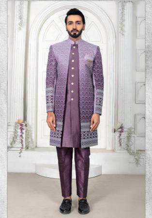 Picture of Admirable Silk Medium Orchid Indo Western