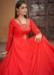 Picture of Exquisite Satin Crimson Readymade Gown