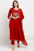 Picture of Rayon & Cotton Maroon Readymade Salwar Kameez