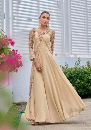 Picture of Nice Georgette Tan Readymade Gown