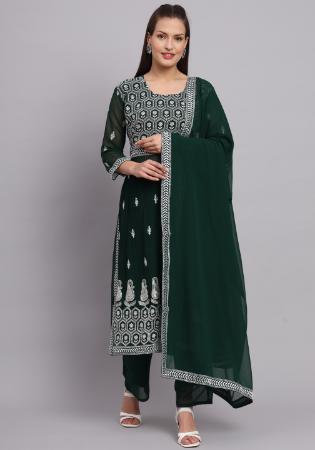 Picture of Shapely Georgette Sea Green Readymade Salwar Kameez