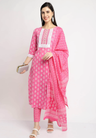 Picture of Excellent Cotton Light Coral Readymade Salwar Kameez