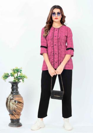 Picture of Shapely Cotton Pale Violet Red Kurtis & Tunic