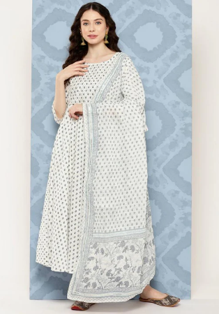 Picture of Comely Cotton Off White Readymade Salwar Kameez