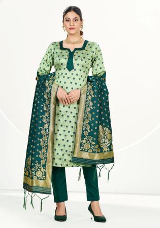 Picture of Splendid Silk Dark Khaki Straight Cut Salwar Kameez