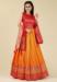 Picture of Pleasing Silk Orange Red Readymade Gown