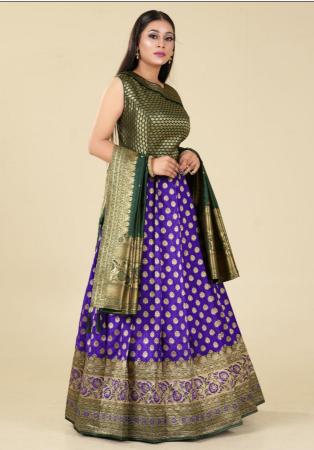 Picture of Beauteous Silk Blue Violet Readymade Gown