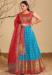 Picture of Exquisite Silk Dark Turquoise Readymade Gown