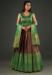 Picture of Statuesque Silk Dark Olive Green Readymade Gown