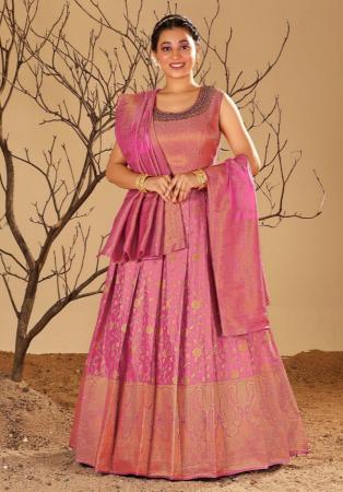 Picture of Ravishing Silk Pale Violet Red Readymade Gown
