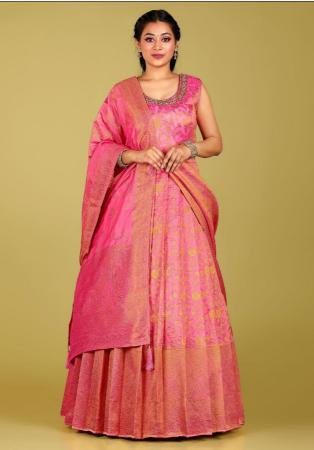 Picture of Graceful Silk Light Coral Readymade Gown