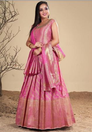 Picture of Appealing Silk Pale Violet Red Readymade Gown
