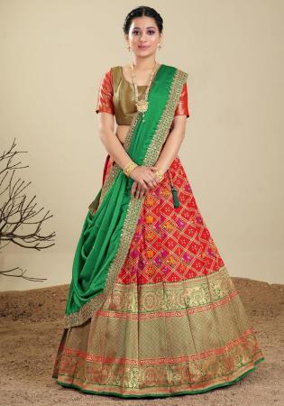 Picture of Beauteous Silk Indian Red Lehenga Choli