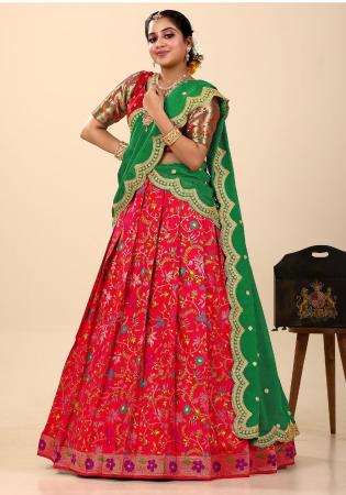 Picture of Appealing Silk Indian Red Lehenga Choli