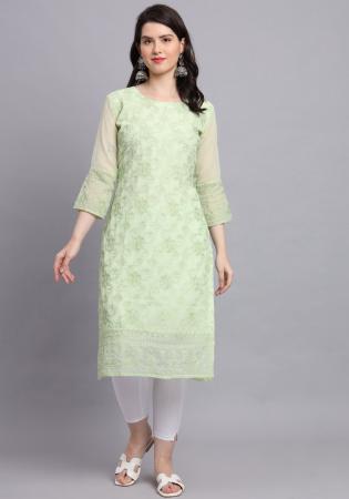 Picture of Comely Georgette Beige Kurtis & Tunic