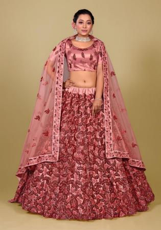 Picture of Excellent Net Brown Lehenga Choli