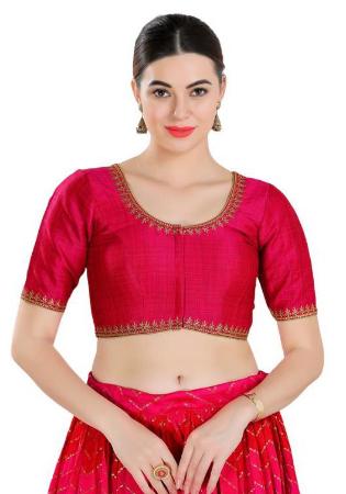 Picture of Excellent Silk Hot Pink Designer Blouse