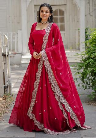 Picture of Admirable Georgette Deep Pink Readymade Gown