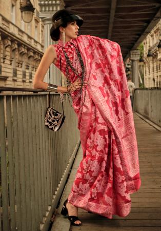 Picture of Radiant Organza Indian Red Saree