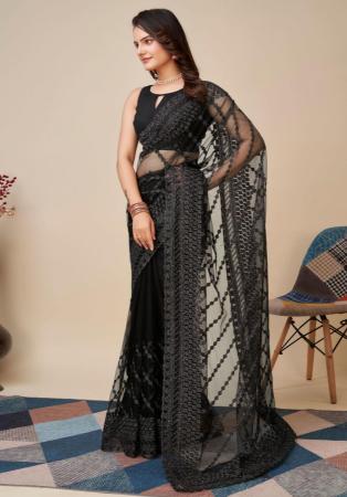 Picture of Beauteous Net Black Saree