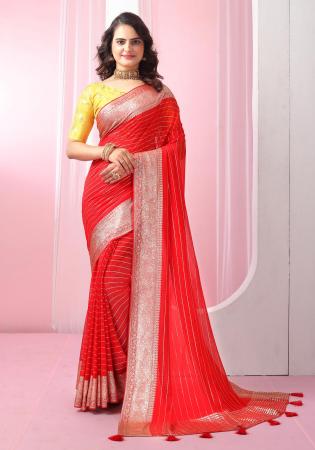 Picture of Shapely Georgette Crimson Saree
