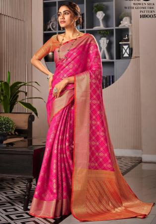 Picture of Pleasing Silk Hot Pink Saree