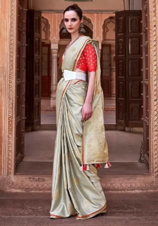 Picture of Marvelous Satin Off White Saree