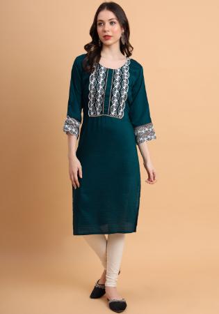 Picture of Cotton & Silk Midnight Blue Kurtis And Tunic