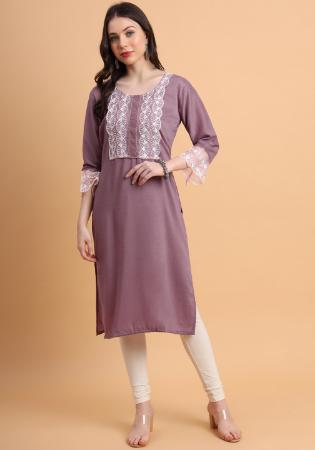 Picture of Classy Cotton & Silk Rosy Brown Kurtis And Tunic