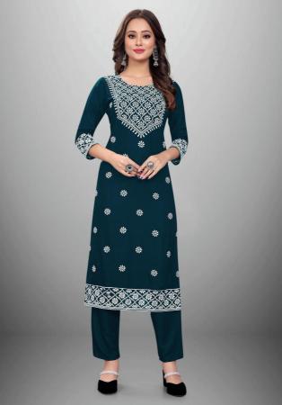 Picture of Sightly Rayon Midnight Blue Readymade Salwar Kameez