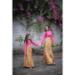 Picture of Stunning Silk Hot Pink & Khaki Readymade Lehenga Choli