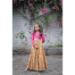 Picture of Stunning Silk Hot Pink & Khaki Readymade Lehenga Choli