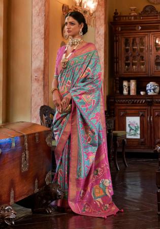 Picture of Fascinating Silk Pale Violet Red Saree