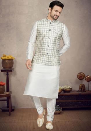 Picture of Comely Silk Off White Kurtas