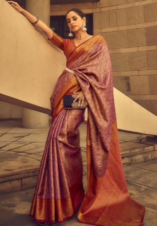 Picture of Statuesque Silk Indian Red Saree