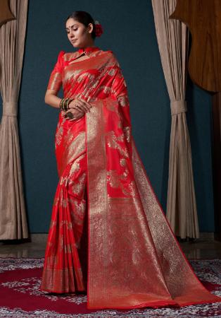 Picture of Classy Satin & Silk Crimson Saree