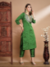 Picture of Silk Dark Olive Green Readymade Salwar Kameez