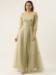 Picture of Cotton & Georgette & Net Dark Khaki Readymade Gown